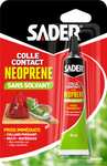 Colle Contact Sader type Néoprène, Sans Solvant ni Odeur, Extra Forte Tous Matériaux,Prise Immédiate - Translucide, 30 ml