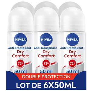 Lot de 6 désodorisants Nivea Déodorant anti-transpirant Dry Comfort, 6 x 50 ml (via abonnement)