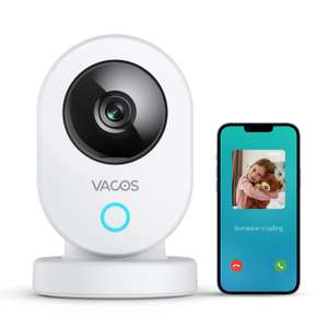 Caméra de surveillance intérieure SANNCE - Pan Tilt, 2K, 3MP, WiFi, Vision nocturne, Détection de mouvement, Compatible Alexa & Google