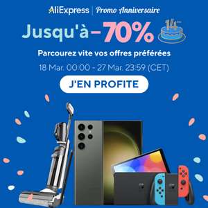 [14ème Anniversaire AliExpress] Du 18 mars 00h au 27 mars 2024 : Récapitulatif des offres et codes promotionnels