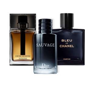 Pack de 3 parfums divers - Ex: Sauvage de Dior, Bleu de Channel et Dior Homme Intense