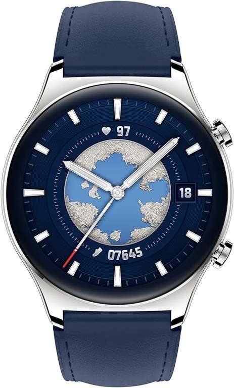 [Membres] Montre Connectée Honor Watch GS 3 - Ocean Blue, AMOLED 1,43", Cuir, Autonomie 14 Jours, GPS, 5ATM Imperméable (Via coupon)