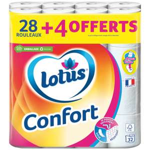 Paquet de 32 rouleaux de papier hygiénique Lotus confort (via 4,94€ sur carte fidélité)