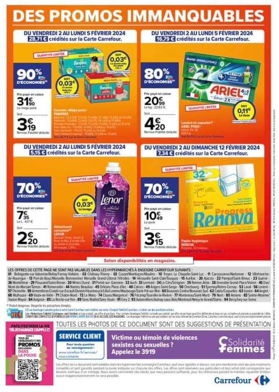 Sélection d'offres promotionnelles Carrefour - Ex. : 10€ en bon d'achat par tranche de 30€ d'achat sur les alcools