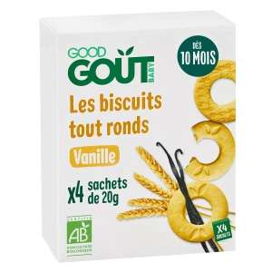 biscuits Tout Ronds À La Vanille Bio Dès 10 Mois Godd Gout (via 1,28€ cagnottés) - Auchan Montgeron (91)