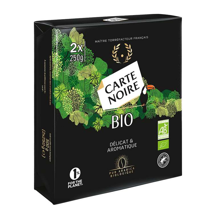 Paquets de café moulu Carte Noire Bio - 1 x 250g (frais de port inclus - cafori.com)