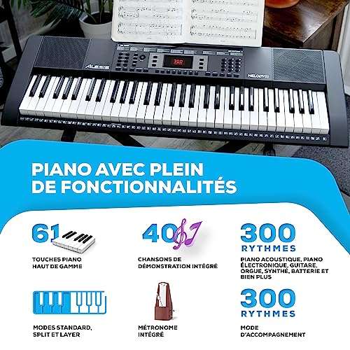 Clavier de piano pour débutants, adultes et enfants, 61 touches
