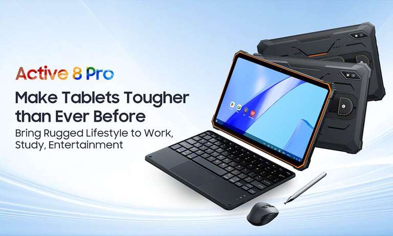 Tablette 10.36" Blackview Active 8 Pro - MediaTek Helio G99, Andro13, 8 Go RAM, 256 Go, BT5.0, 22k mAh 33 W