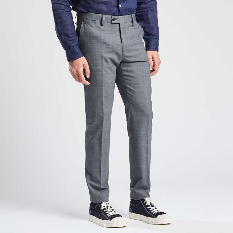 Pantalon de costume slim à carreaux Jules pour Homme - Bleu moyen, Taille 42