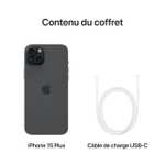 Smartphone 6,7" Apple Iphone 15 plus - 128Go, Noir
