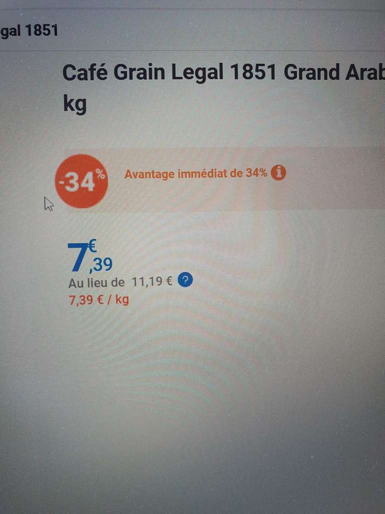 Café grain Legal 1KG - Leclerc Drive