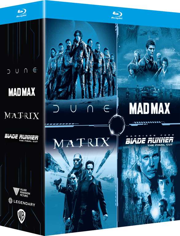 Coffret Blu-Ray Mad Max + Matrix + Blade Runner + Dune (vendeur tiers)