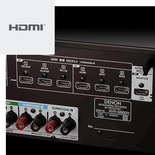 Ampli Home-Cinema Denon 5.2 AVC-S660H - 5x 75W, 3x HDMI 2.1, 3x HDMI 2.0