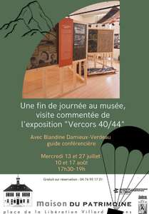Visite guidée gratuite de l'exposition Vercors 40/44 à Villard-de-Lans (38)