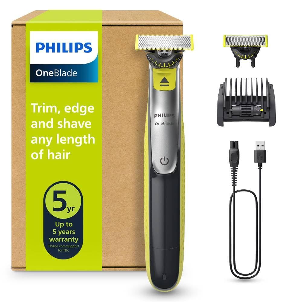 Rasoir électrique Philips OneBlade 360 hybride Visage - 2 lames 360 visage sabot réglable 5 en 1 QP2734/30