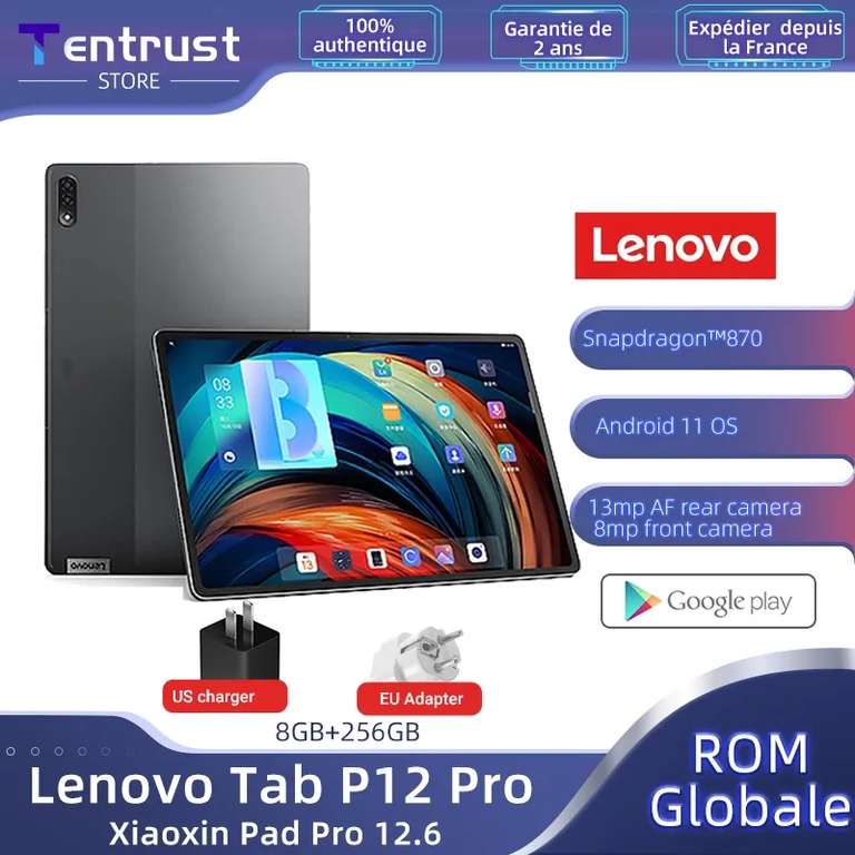 Tablette 12.6" Lenovo Tab P12 Pro ZA9D AMOLED 256 Go