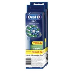 Lot de 8 brossettes Oral-B Pro, pour brosse à dents électrique (Via 23,84€ sur la carte de fidélité + 10€ en bon d'achat)