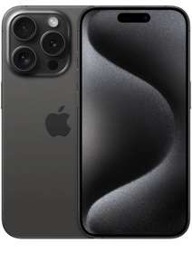 Smartphone 6.1" Apple iPhone 15 Pro - 128Go, 5G, Noir ou Titane (via 70€ de bonus reprise)