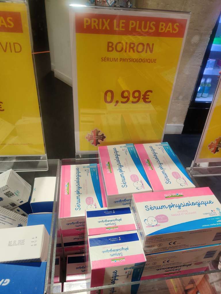 Boîte de Sérums physiologiques Boiron 40x5ml - Pharmacie Lafayette, Bordeaux (33)