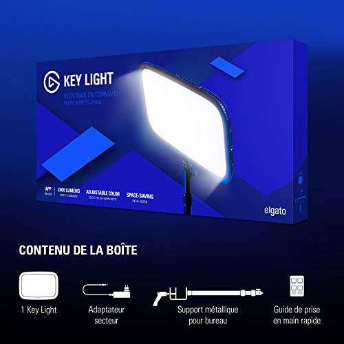 Éclairage de studio pro Elgato Key Light - 2 800 lumens