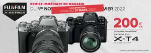 200€ de réduction pour l'achat d'un Fujifilm X-T4