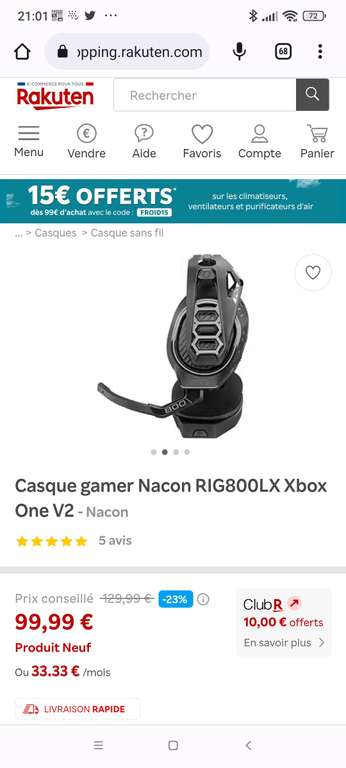 Micro-casque Nacon RIG800LX Xbox One V2