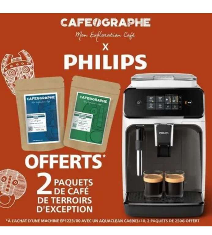 Machine à café Expresso Automatique Philips EP1223/00 + 2 paquets de café