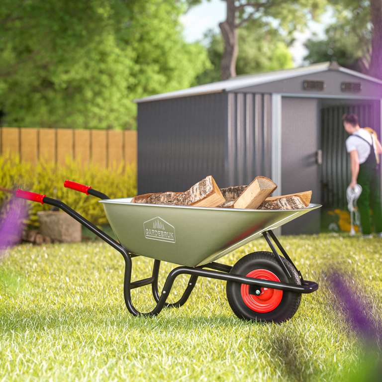 Brouette Chantier Brouette De Jardin Test : Brouette Truper 100L, Jante Pneumatique, Capacité 580 Kg Brouette Jardin Brouette De Chantier