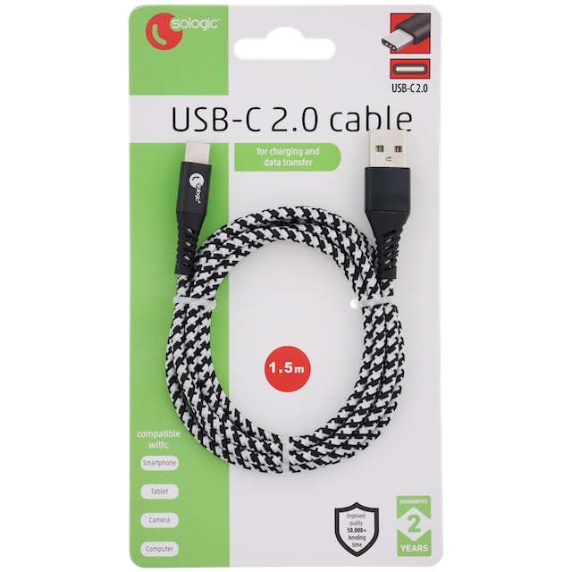 Câble USB A 2.0 vers USB-C Sologic - 1.5 m