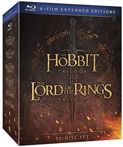 Coffret Blu-ray La Terre du Milieu - Trilogies Le Seigneur des Anneaux + Le Hobbit (Versions longues + cinéma - 30 Blu-ray + Livret)
