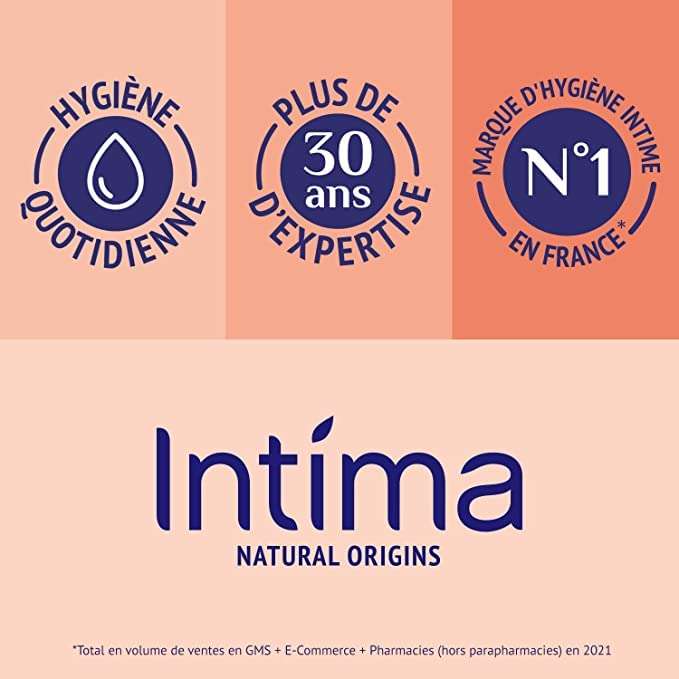 Gel Intime Intima Natural Origins Extra-Doux - 500ml, 97% d'origine naturelle (via coupon + Prévoyez Économisez)