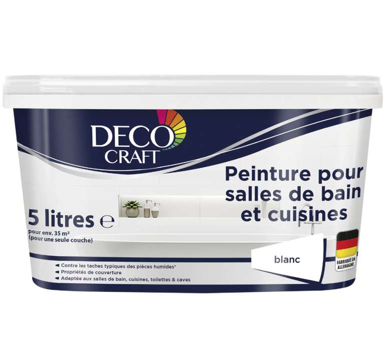 Peinture blanche Salle de bain et cuisine Deco Craft - 5L