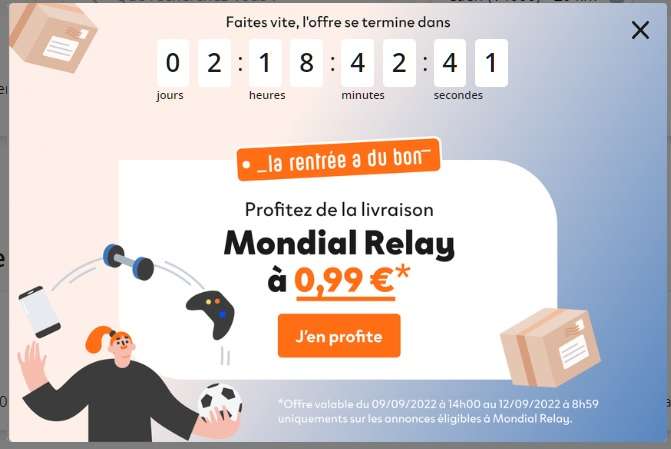 Livraison à 0.99€ en points Mondial Relay - Leboncoin.fr