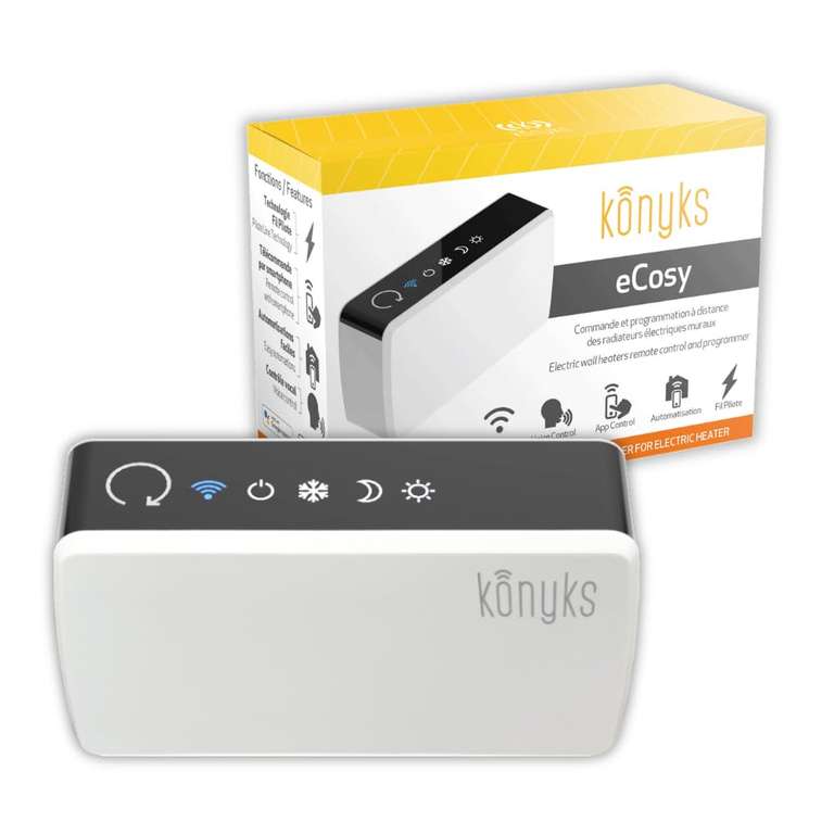 Contrôleur connecté Konyks eCosy - Pour radiateur électrique, Compatible Alexa/Homekit
