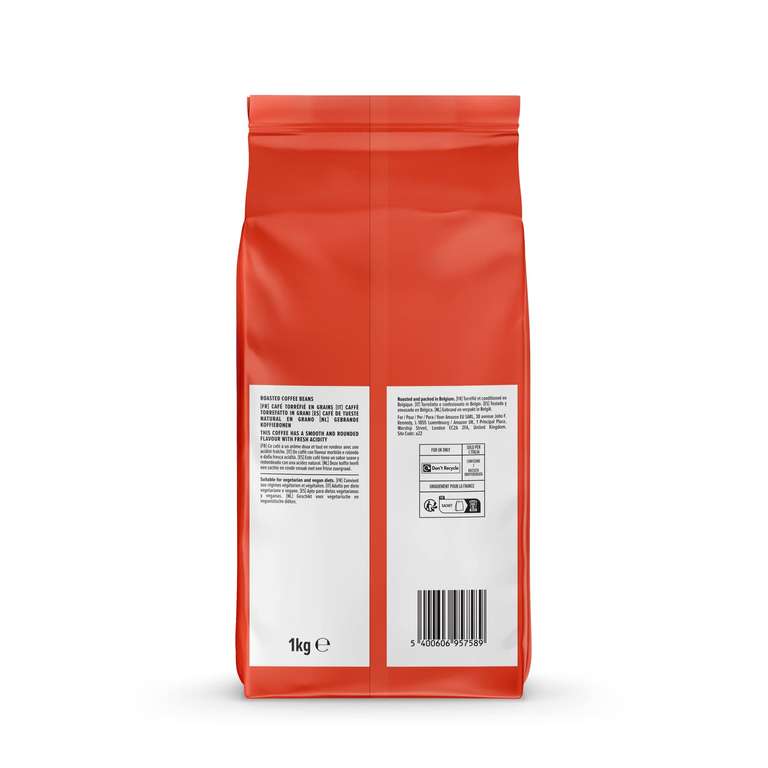 Lot de 2 Paquet de Grains de café House Blend - 100% Arabica, torréfaction moyennement poussée 2 x 1Kg