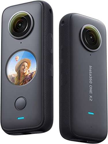Caméra d'action 360° Insta360 One X2 - Avec stabilisation, Etanche IPX8, Ecran tactile - Noir (Vendeur tiers)