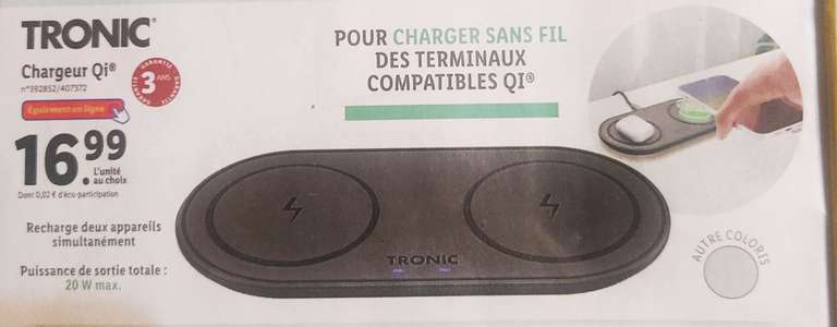 Station de charge multiple Tronic ( QI à 16.99€, Batterie à 14.99€)