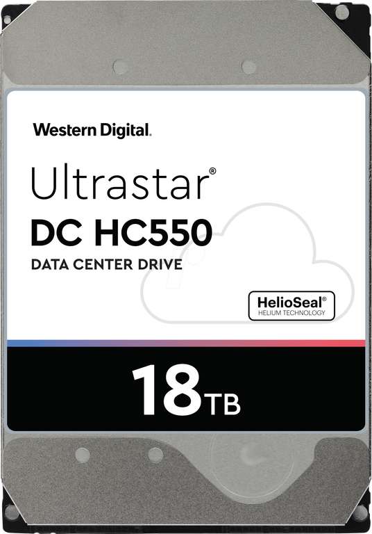 Disque dur 3.5" Western Digital Ultrastar DC HC550 - 18To, 7200RPM, 512MB Hélium
