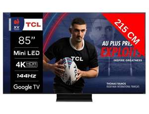 TV 85" TCL 85MQLED80 - 4K, 144Hz, Google TV, QLED, Mini LED (Via ODR TCL de 200€)