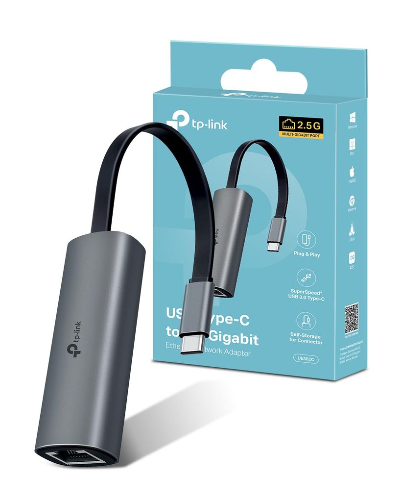 Adaptateur TP-Link LAN USB C 2,5 G - Adaptateur Ethernet RJ45-2500 Mbps - Windows, Mac OS