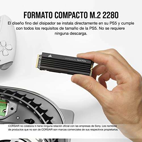 SSD Interne NVMe M.2 Corsair MP600 Pro LPX - 2 To, Gen4 x4, TLC, Compatible PS5