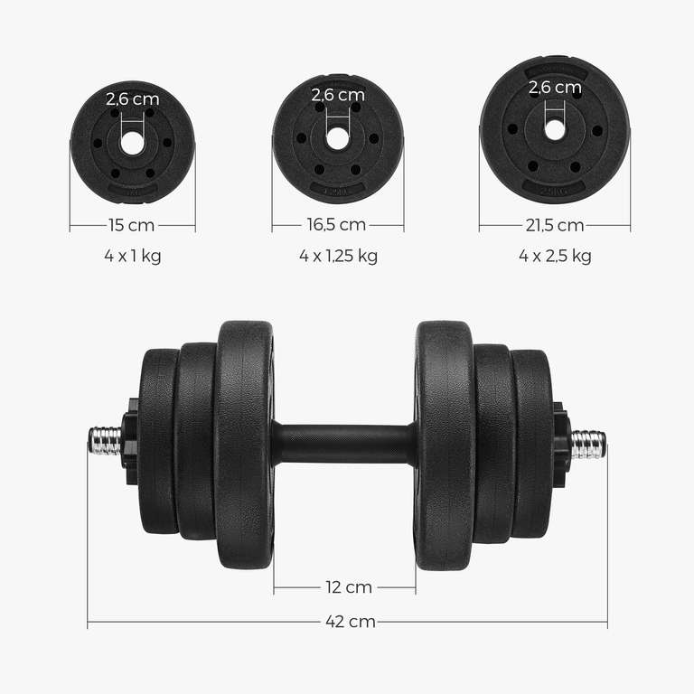 SONGMICS Kit Haltères Musculation Poids Ajustable avec Barre d'Extension  supplémentaire, 10 kg, 20 kg, 30 kg SYL30HBK - Cdiscount Sport