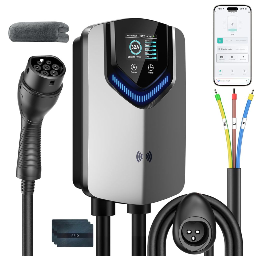 Borne de Recharge Witycharge 7.4kW - 230V, 6-32A, 8m, pour Véhicule Électrique (Vendeur Tiers)