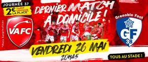 Place pour le match de football de ligue 2 Valenciennes VAFC-Grenoble Foot 38
