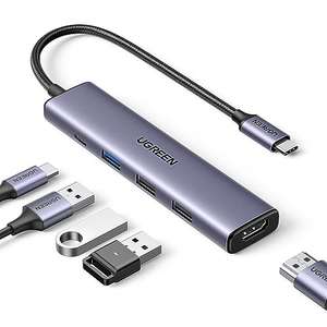 Hub USB C Ugreen Revodok HDMI 4K Charge 100W 5 en 1 - Adaptateur USB C vers USB 3.0 (Vendeur Tiers)
