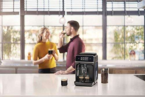 Machine Expresso Philips Série 2200 - Café à Grain, Mousseur à Lait Classique, Écran Tactile Intuitif, Noir Mat (EP2220/10)
