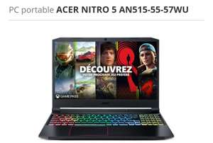 PC Portable 15.6" Acer Nitro 5 AN515-55-57WU - Full HD 144 Hz, i5-10300H, 16 Go RAM, 512 Go SSD, RTX 3060, Windows 11 (Via retrait magasin)
