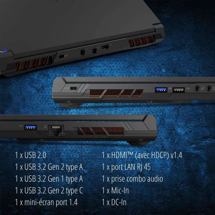 PC Portable gaming 15.6" Medion Erazer Crawler P40 MD62551 - FHD IPS 144Hz, i5-12450H, DDR5 16Go 4800MHz, SSD 512Go, RTX 4050 6 Go, Sans OS