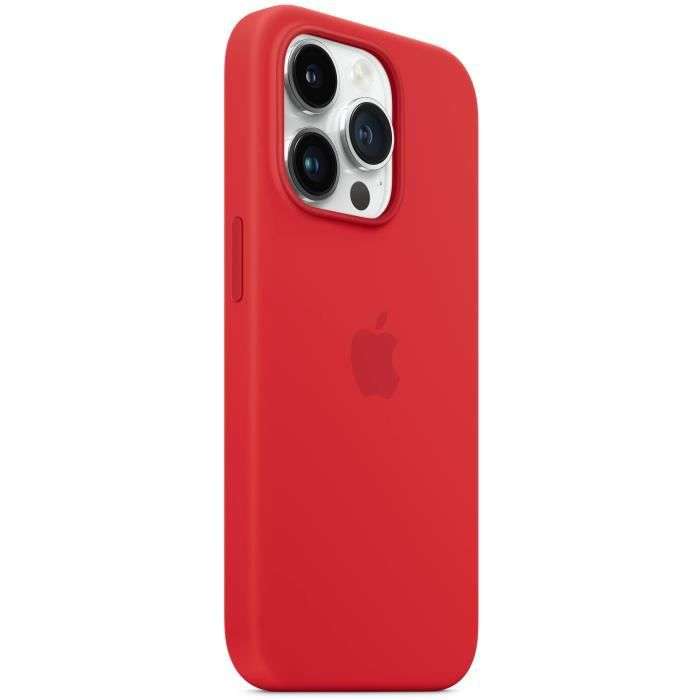 Coque en silicone Apple pour iPhone 14 pro Magsafe - Rouge