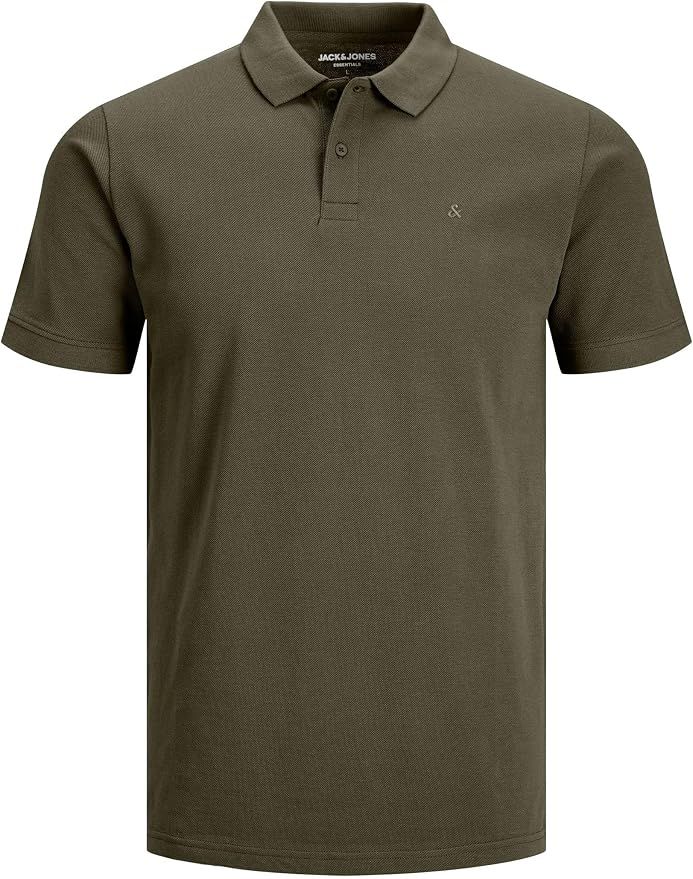 Polo Jack & Jones Uni Col Chemise - Vert Olive, Tailles du S au XL (Via Coupon)